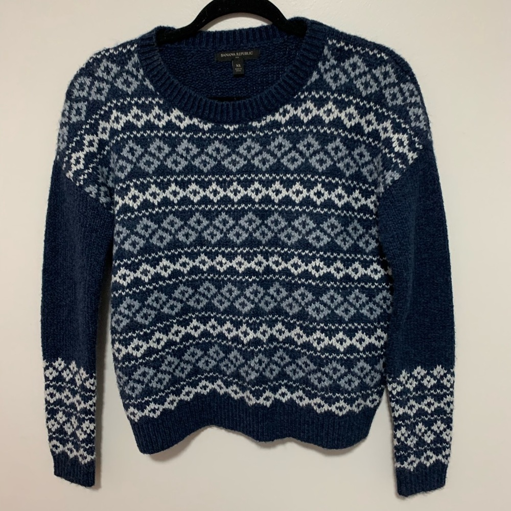 Blue and White Sweater